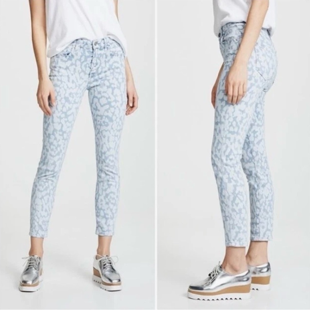 Current/Elliott Stiletto high-rise skinny jeans in an Inky Leopard print Size 28